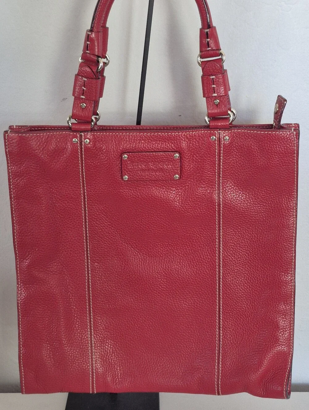 NWOT VINTAGE KATE SPADE LARGE  Women’s Red Leather Tote Bag